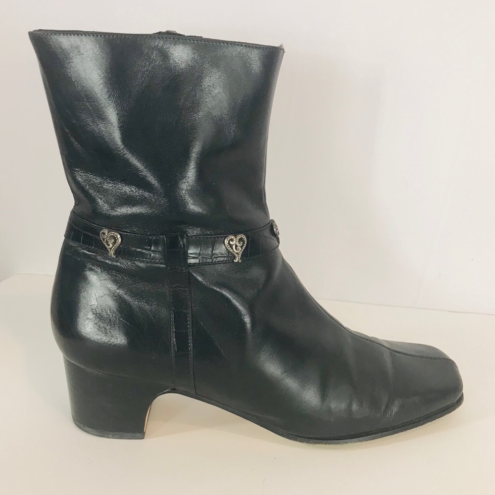 Brighton 9M Gypsy Leather Zip Ankle Boots Women